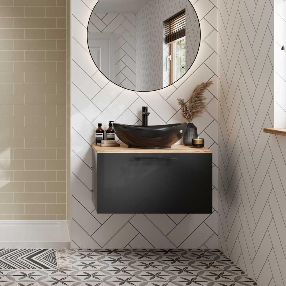Multipanel Alpine White Herringbone Tile Effect Shower Board