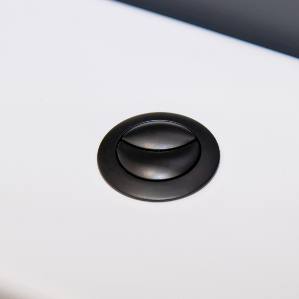 Anatra Matt Black Dual Flush Push Button Cover (Cable)