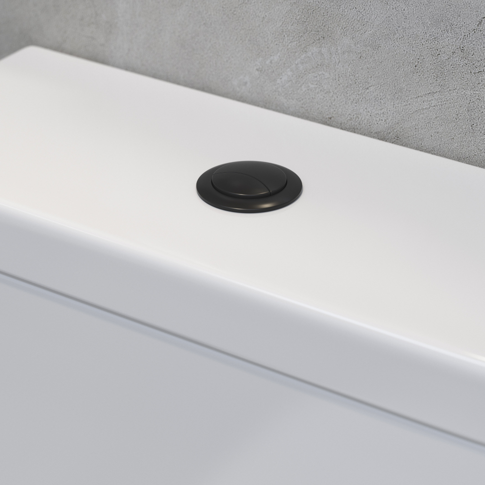 Anatra Matt Black Dual Flush Push Button Cover (Cable)