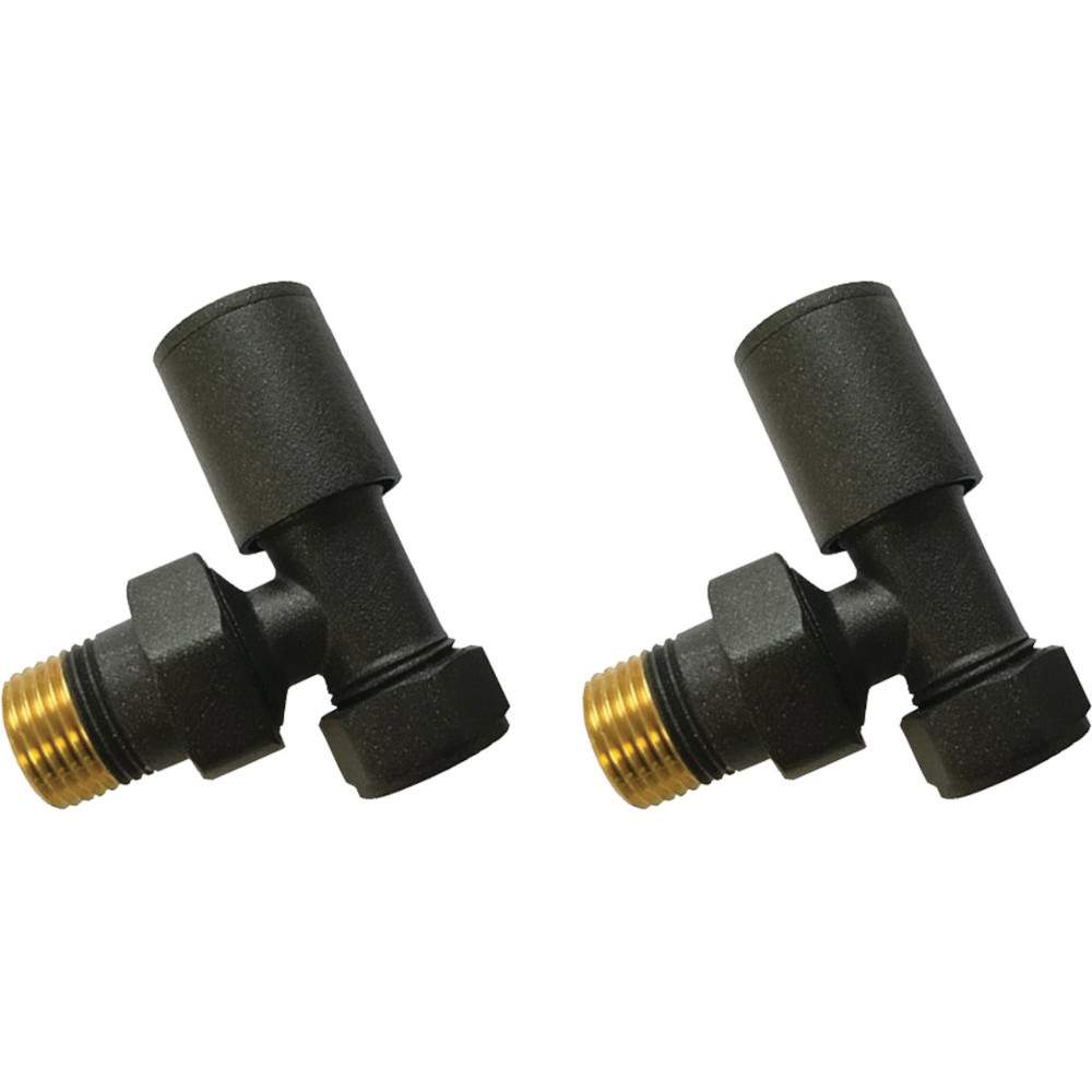 Angled Pattern Radiator Valves - Anthracite