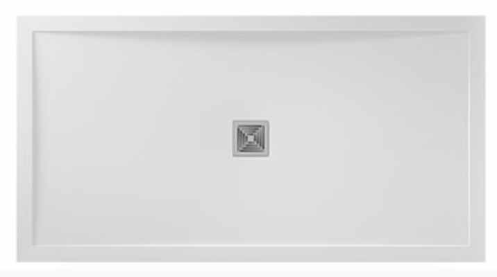 Aqualavo 1700 x 900mm White Slate Effect Rectangular Shower Tray