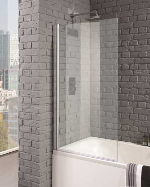 Square Edge Bath Shower Screen - 1400 x 800mm - Venturi 8 By Aquadart