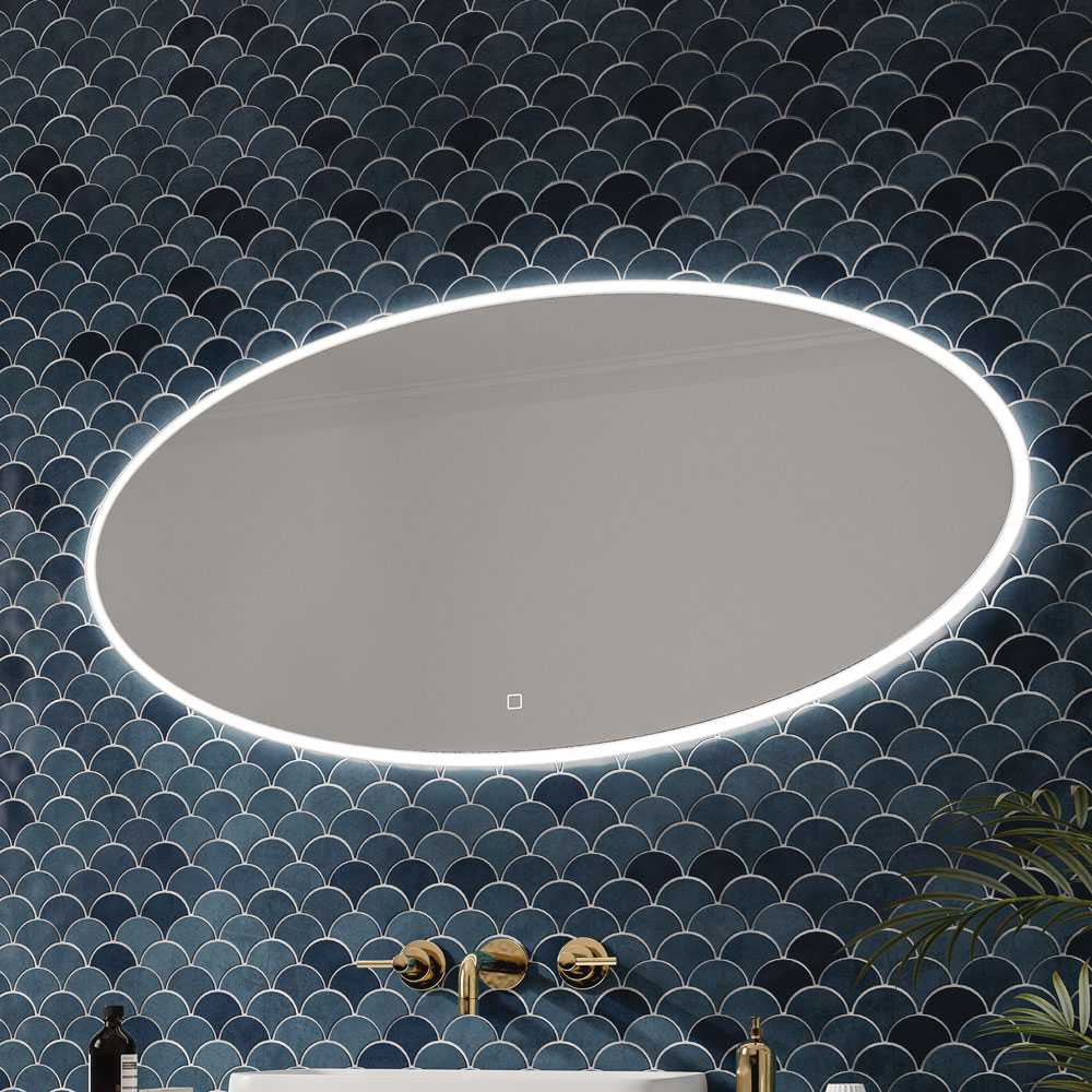 HIB Arena 120 Ambient Oval LED Bathroom Mirror 600 x 1200mm