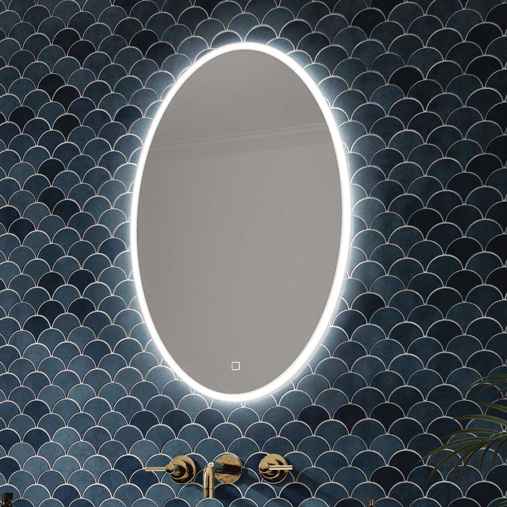 HIB Arena 80 Ambient Oval LED Bathroom Mirror 800 x 500mm