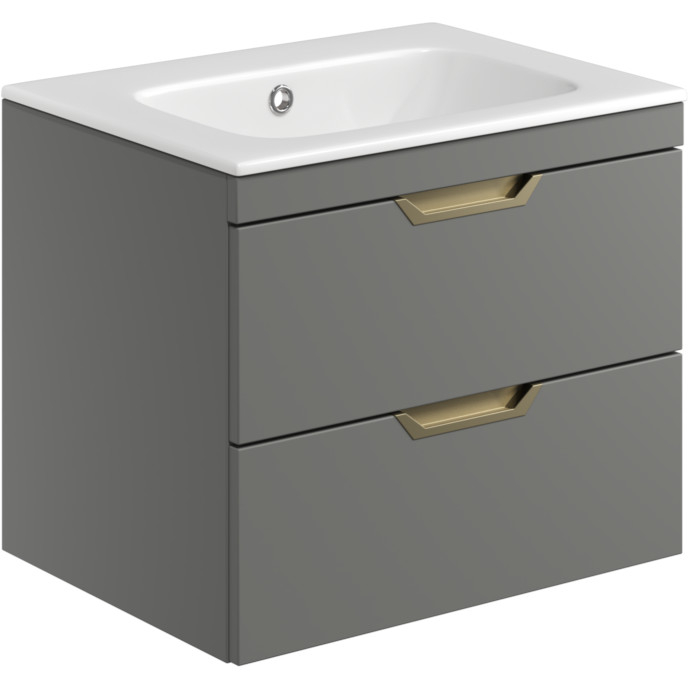 Scudo Aubrey 600mm Dust Grey Wall Hung Vanity Unit