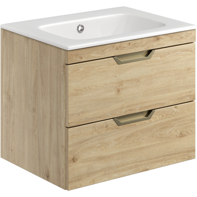 Scudo Aubrey 600mm Davos Oak Wall Hung Vanity Unit