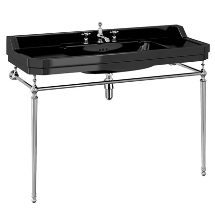 Burlington Jet Edwardian 1200mm Basin and Washstand - Jet Black