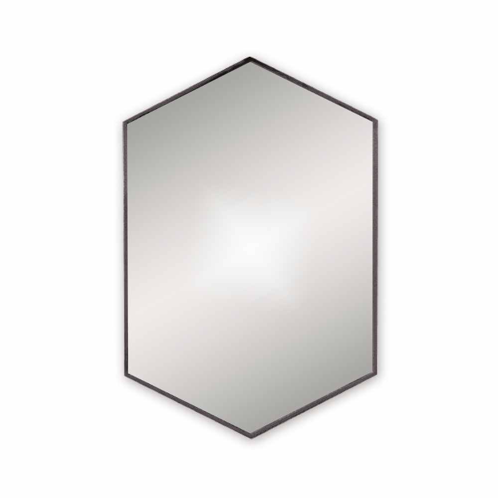 Docklands Hexagonal Framed Mirror - 500 x 750 - Matt Black - Origins Living