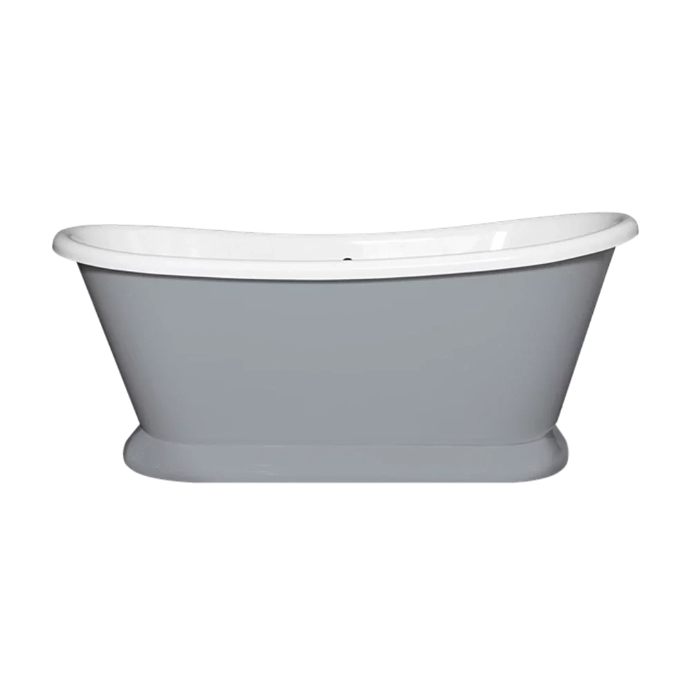 Bayswater Double Ended Free Standing Plummet Grey Boat Bath