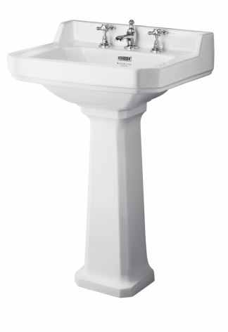 Bayswater Fitzroy 560mm 1 Tap Holes Basin & Full Pedestal