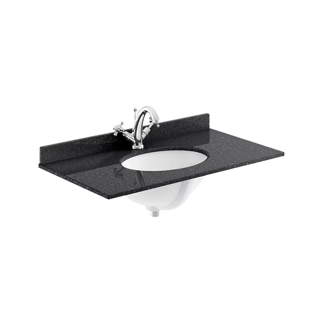 Bayswater 800mm Black Marble 1 Tap Hole Under Counter Basin and Worktop