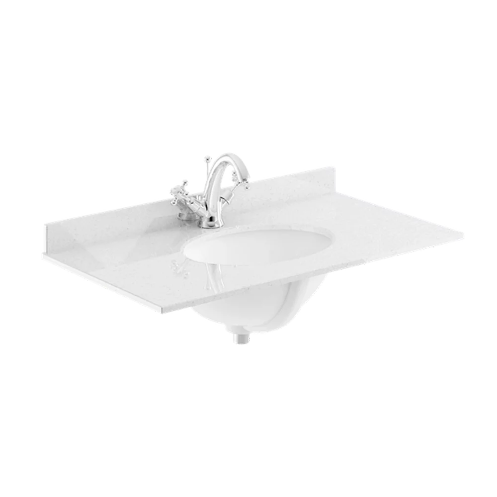 Bayswater 800mm White Marble 1 Tap Hole Under Counter Basin and Worktop
