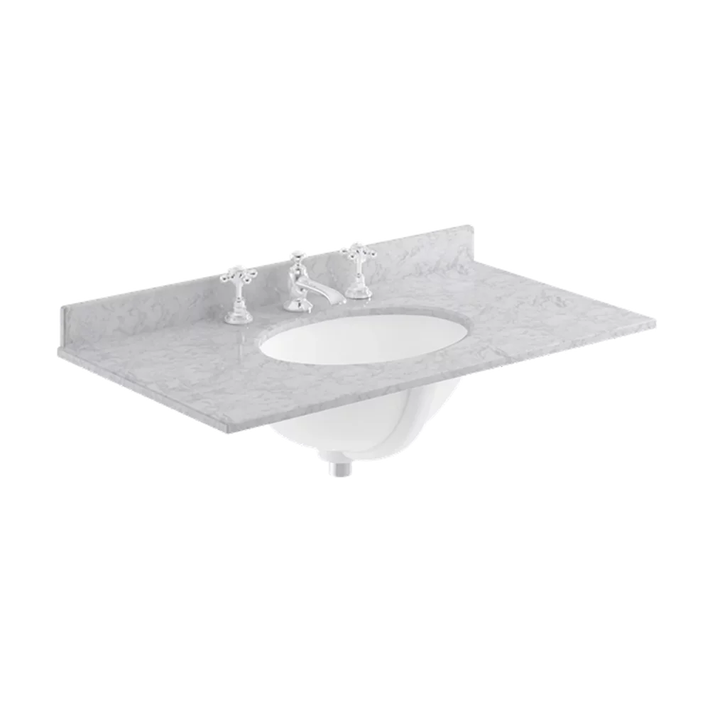 Bayswater 800mm Grey Marble 3 Tap Hole Under Counter Basin and Worktop