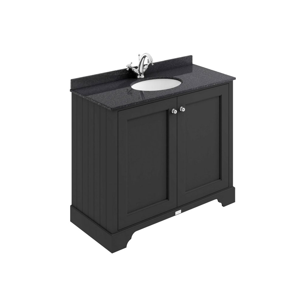Bayswater Traditional 1000mm 2 Door Matt Black Basin Cabinet