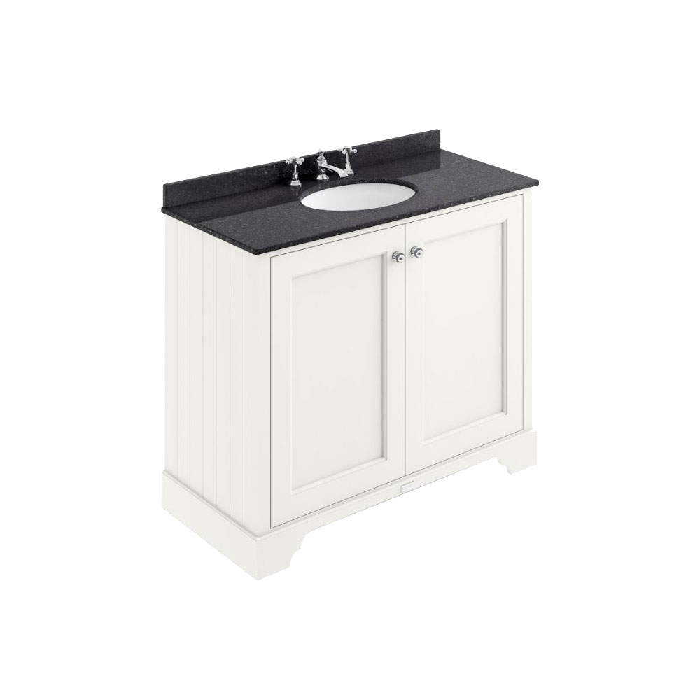 Bayswater Traditional 1000mm 2 Door Pointing White Basin Cabinet