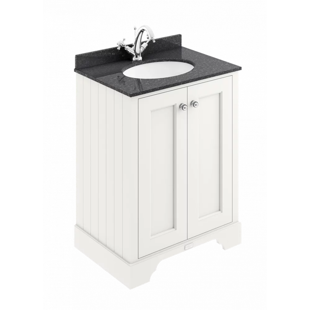 Bayswater Traditional 600mm Pointing White 2-Door Basin Cabinet 