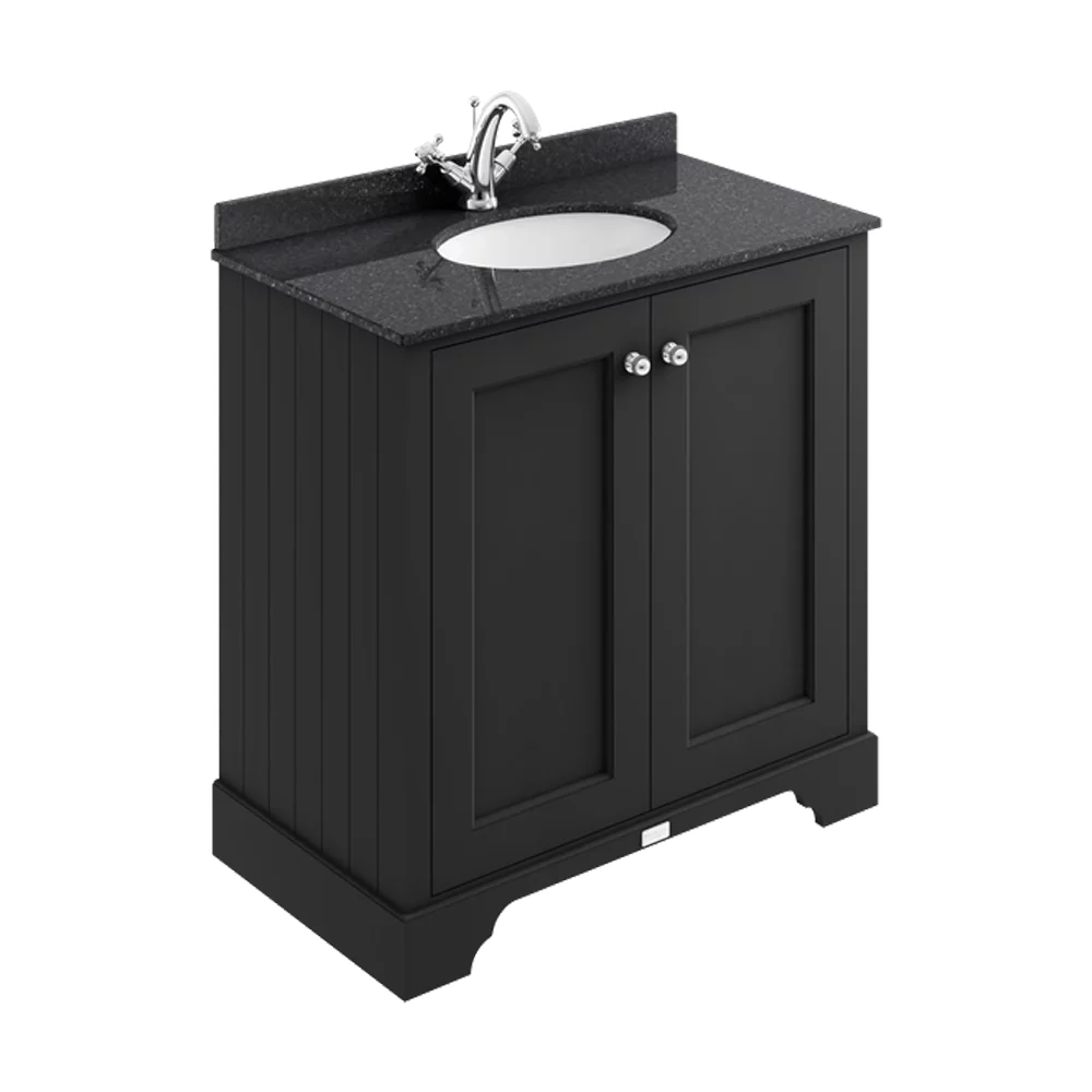 Bayswater 800mm 2-Door Traditional Basin Cabinet - Matt Black