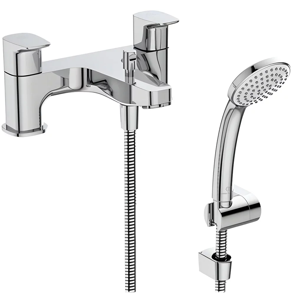 Ideal Standard Ceraplan Silk Black Dual Control Bath Shower Mixer With Shower Set