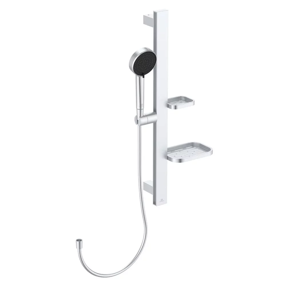 Ideal Standard Idealrain ALU+ Silver Shower Set with 2 Shelves