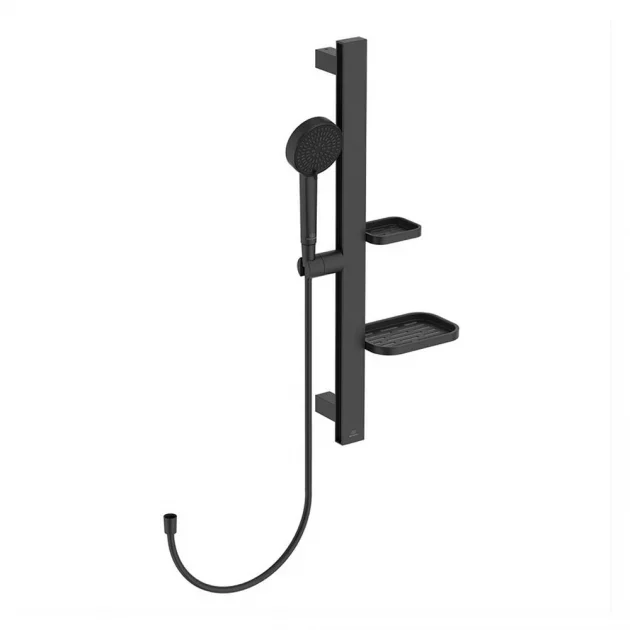 Ideal Standard Idealrain ALU+ Silk Black Shower Set with 2 Shelves