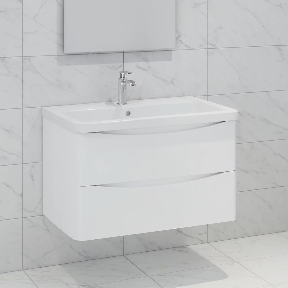 Scudo Bella 500 Gloss White Wall Hung Vanity Unit