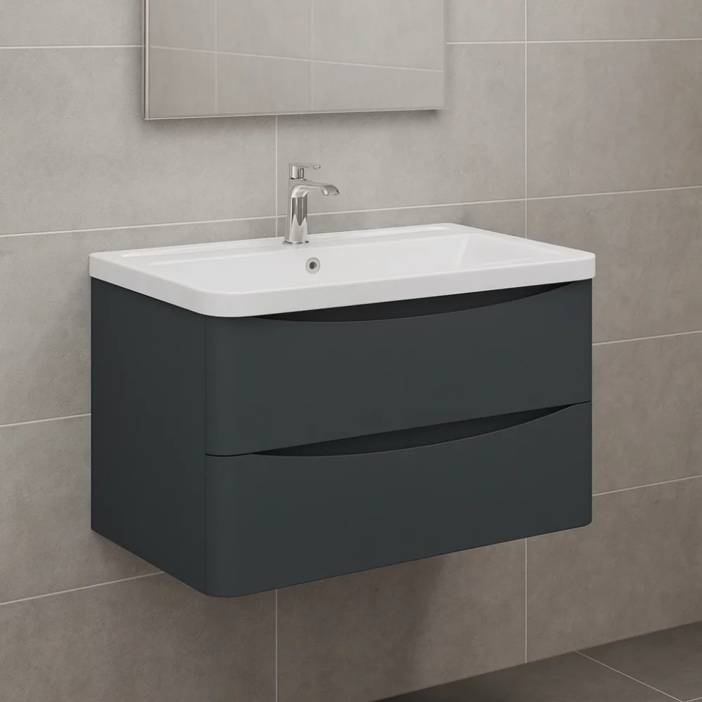 Scudo Bella 800 Matt Grey Wall Hung Vanity