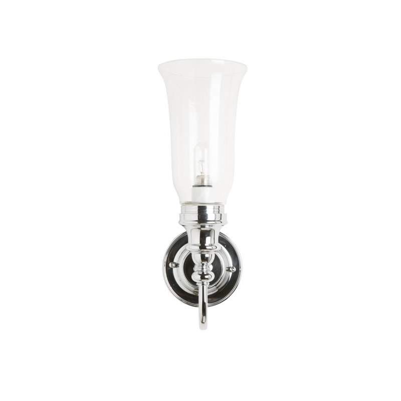 Burlington LED Bathroom Ornate Wall Light - Chrome Base & Clear Glass Vase Shade - BL24