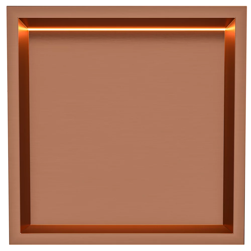 Stellniche Brushed Bronze 300 x 300 Wall Niche With LED Light
