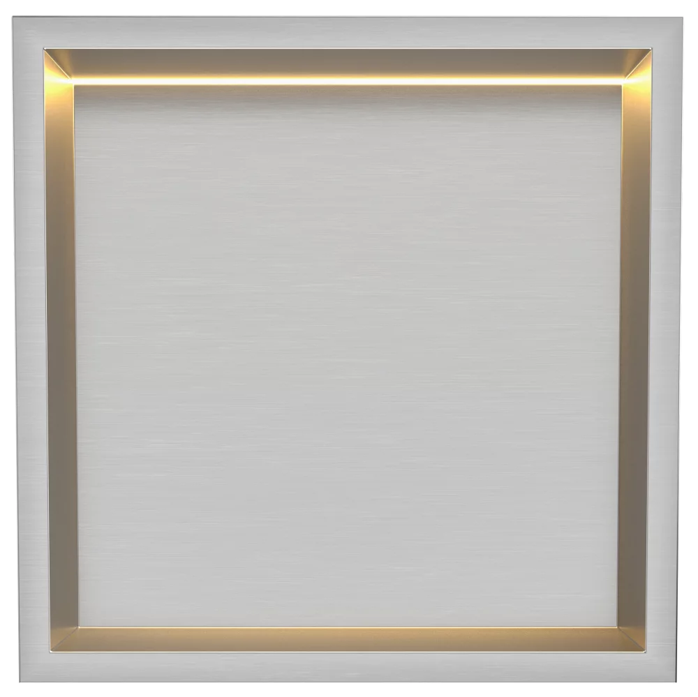 Stellniche Brushed Steel 300 x 300 Wall Niche With LED Light