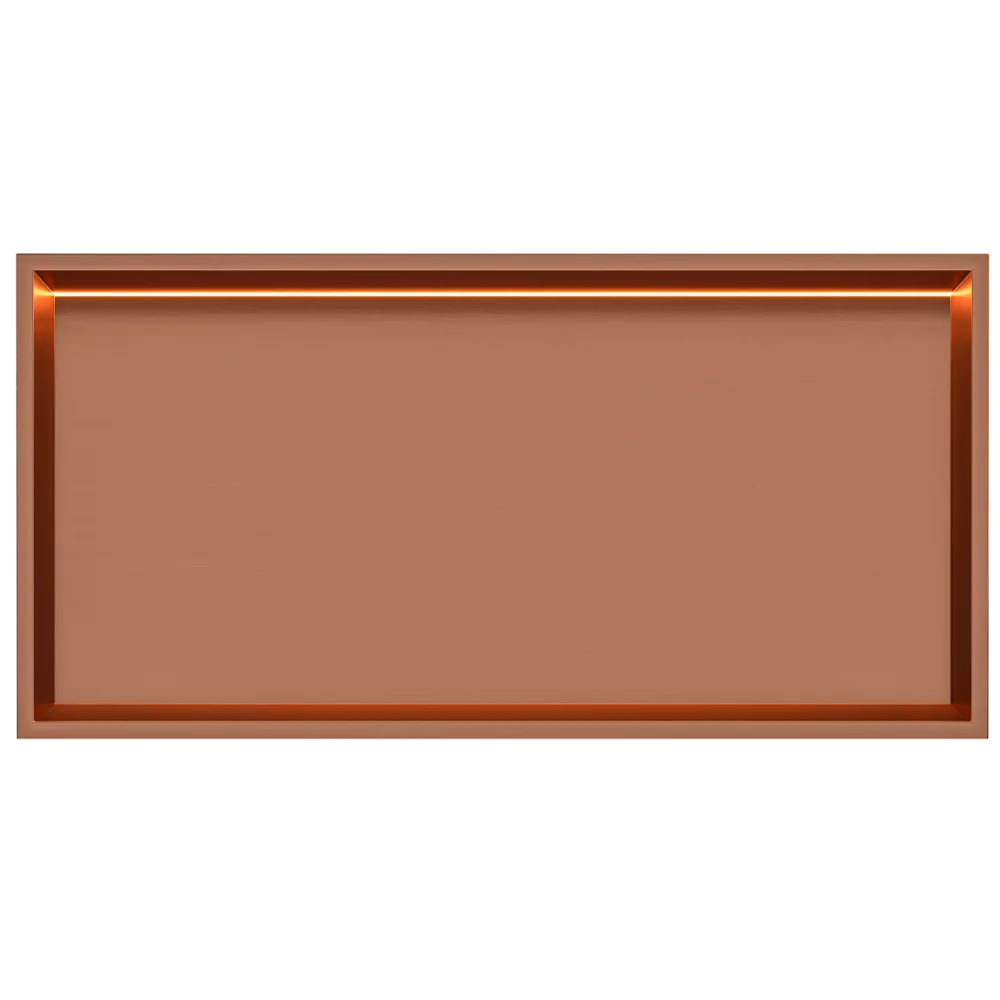 Stellniche Brushed Bronze 600 x 300 Wall Niche With LED Light