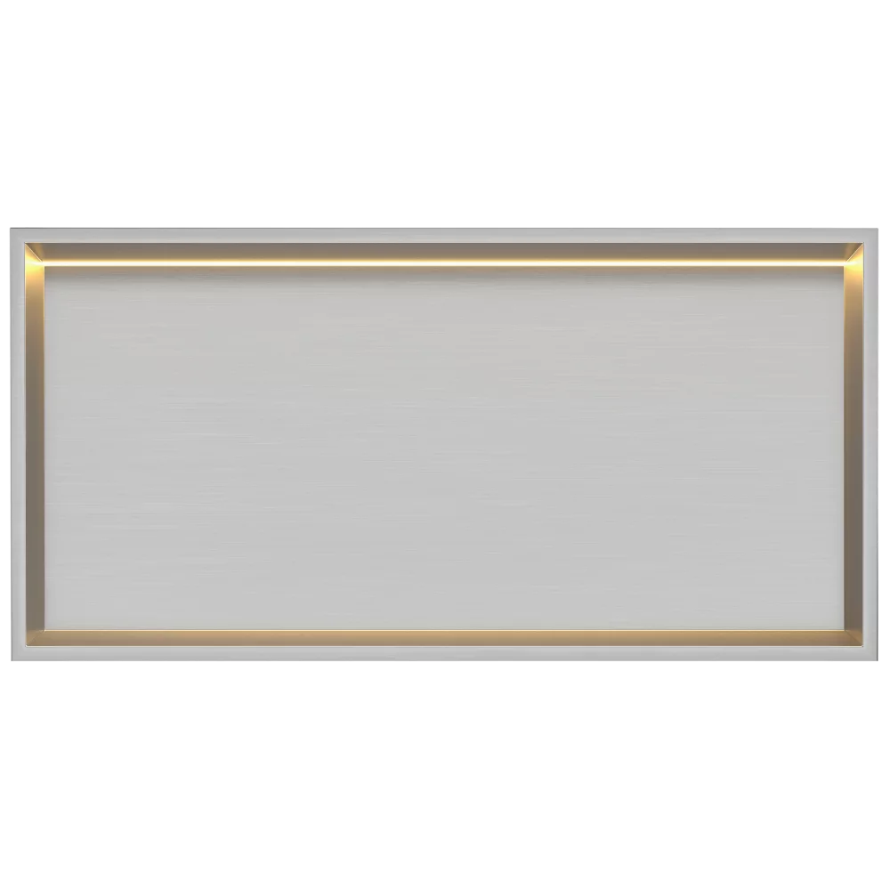 Stellniche Brushed Steel 600 x 300 Wall Niche With LED Light