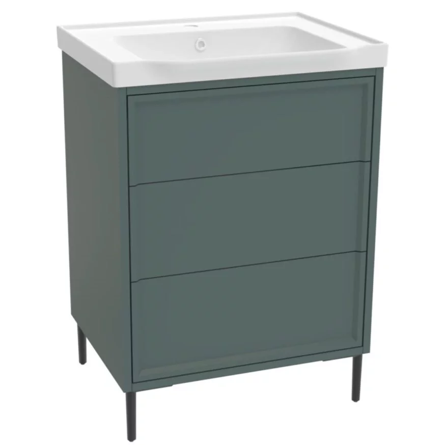 Lancia Bota 600mm Parisian Green Freestanding Vanity Unit