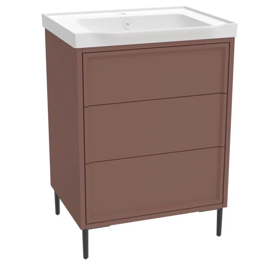 Lancia Bota 600mm Earth Red Freestanding Vanity Unit
