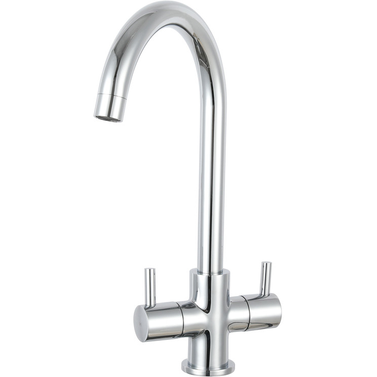 Prima+ Staten Swan Neck Dual Lever Chrome Kitchen Tap