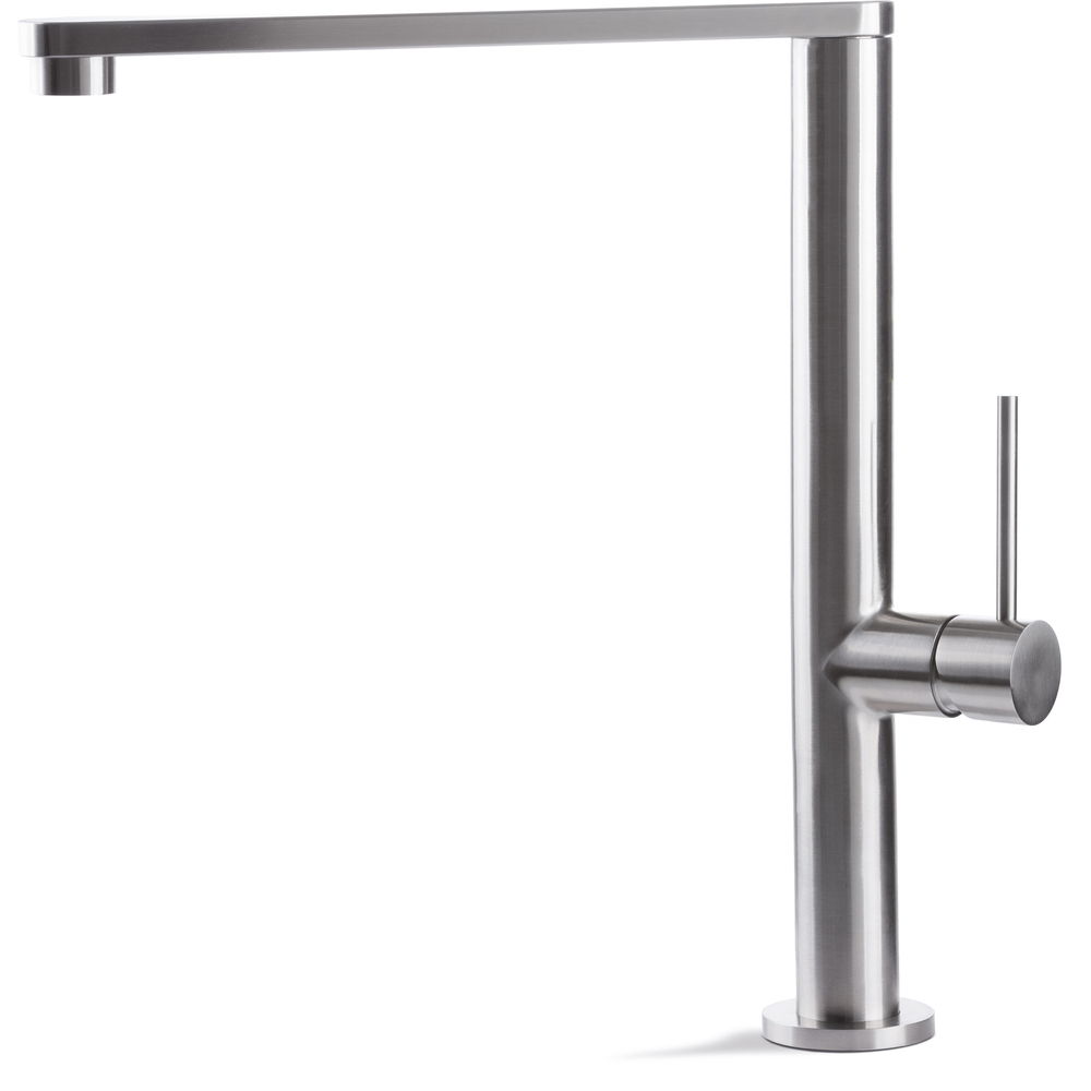 Prima+ Tiber Single Lever Stainless Steel Flat Kitchen Mixer Tap
