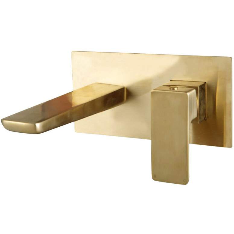 Scudo Muro Brass Wall Mounted Bath Mixer Tap