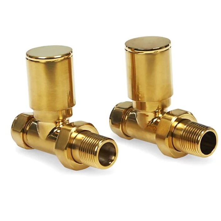 K Rad Brass Radiator Valves 15mm Straight (Pair)