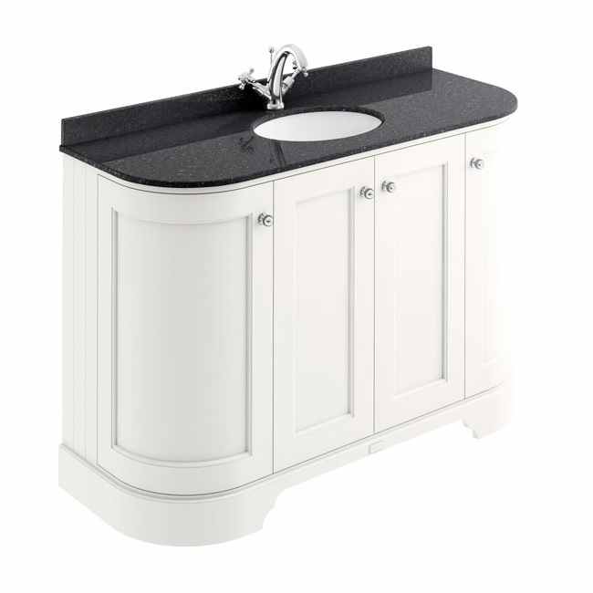 Bayswater 1200mm Traditional Curved Basin Cabinet - Pointing White