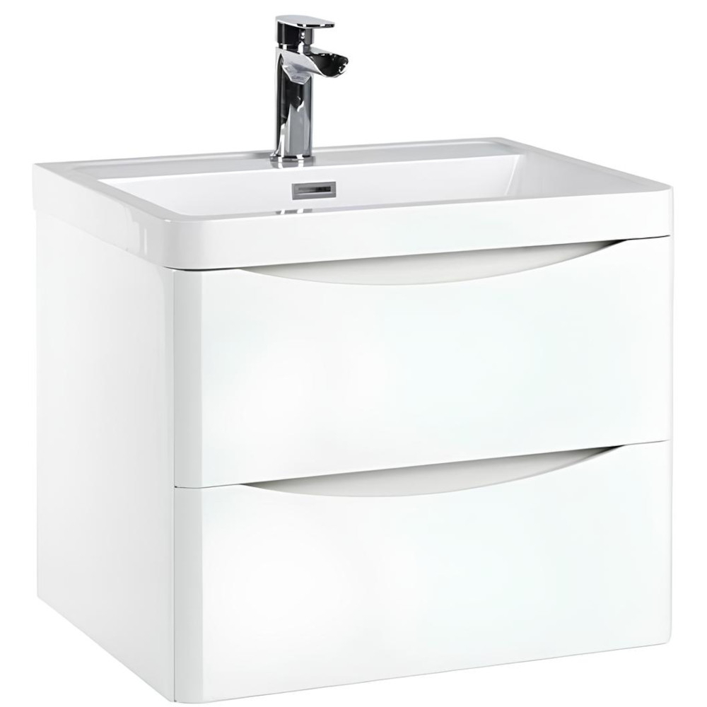 Scudo Bella 600 Gloss White Wall Hung Vanity