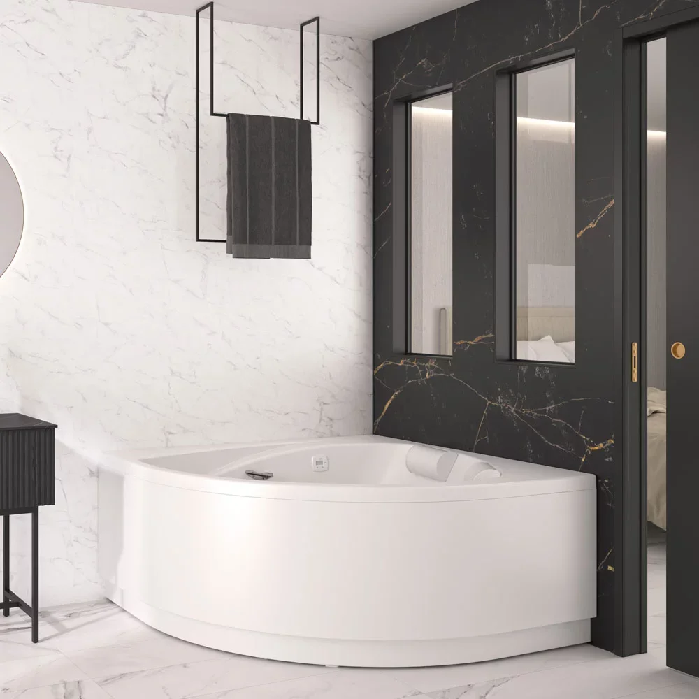Kinewall Black And Copper Marble Shower Panel 1000 x 2500mm