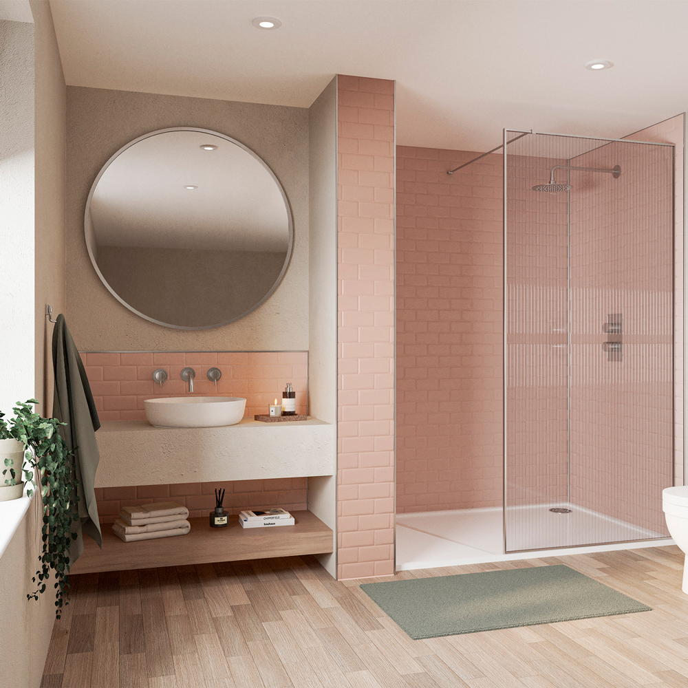 Blush Wetwall Tile Collection Metro Tile Effect Panels