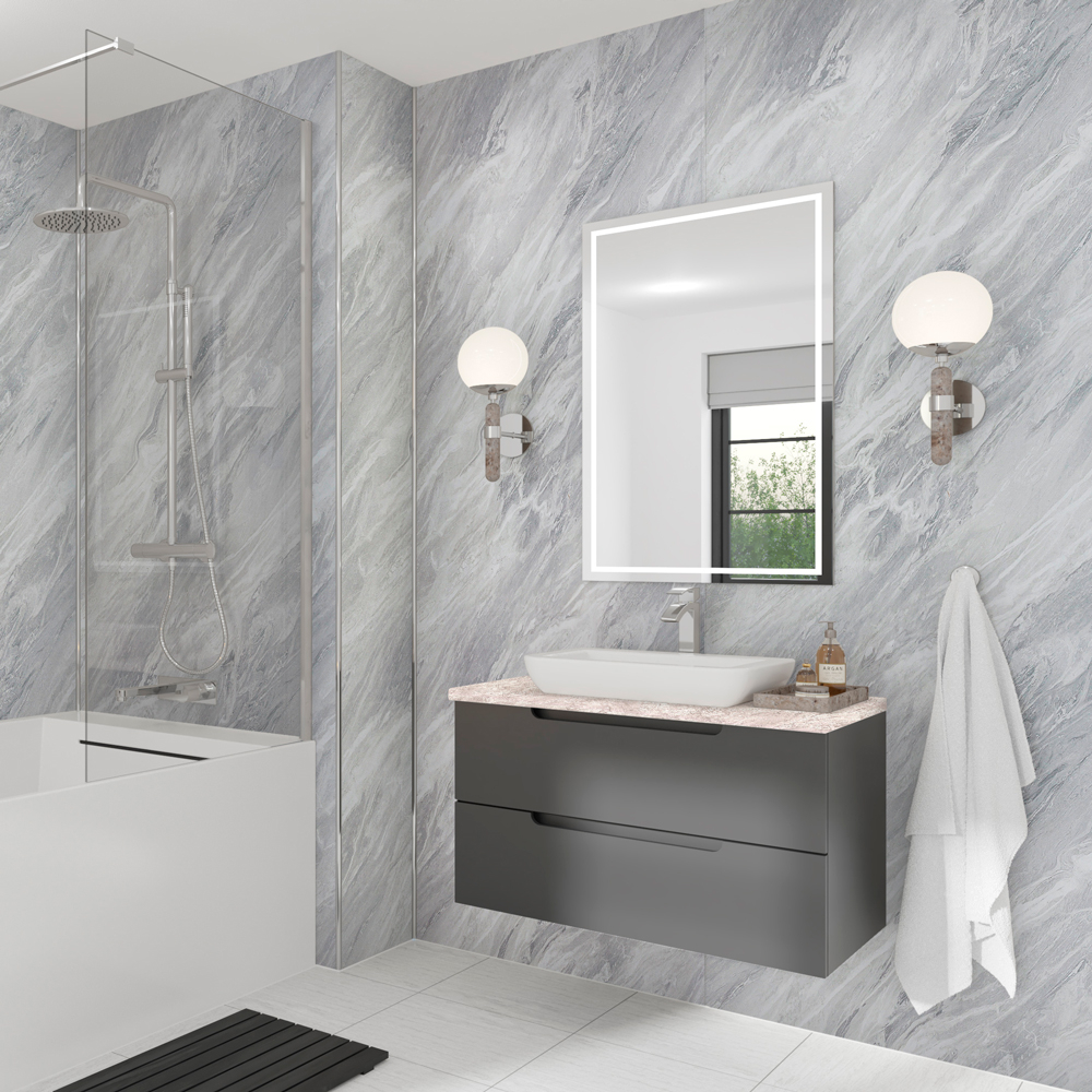 Brera Marble Wetwall Mermaid Plywood Bathroom Wall Boards