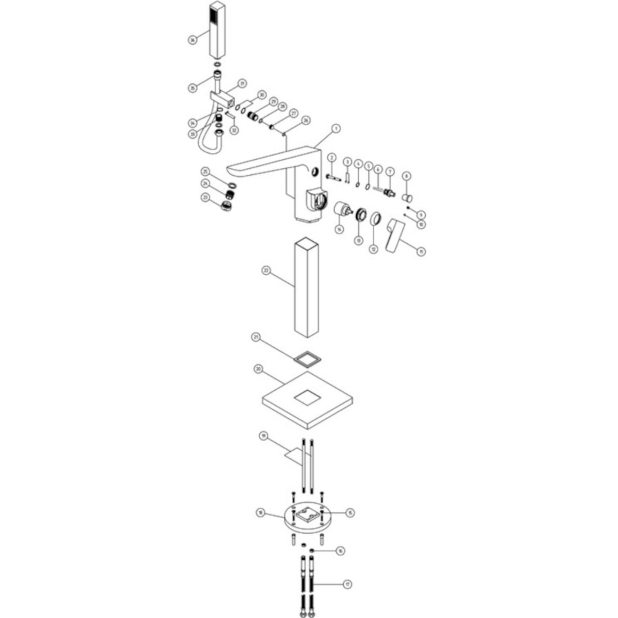 Buff Floor Standing Bath Shower Mixer Brushed Brass RDBS108998