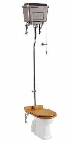 Burlington High Level WC Chrome Aluminium Cistern and Lever P2 T70CHR