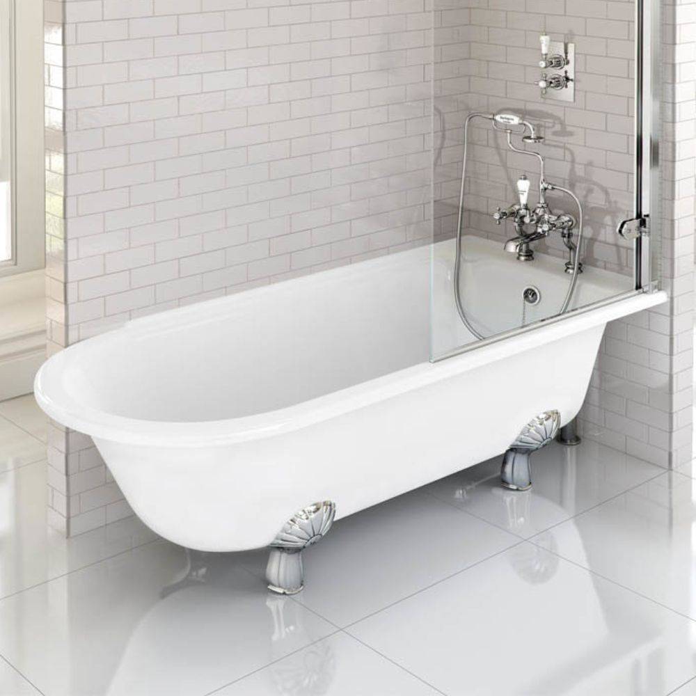Burlington Hampton 1500 x 750 Traditional Freestanding Shower Bath - Right Hand