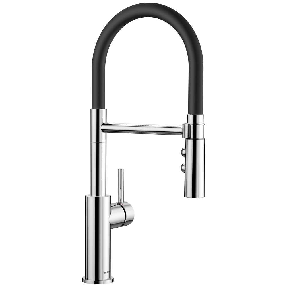 Blanco Catris S Flexo Black and Chrome Kitchen Tap