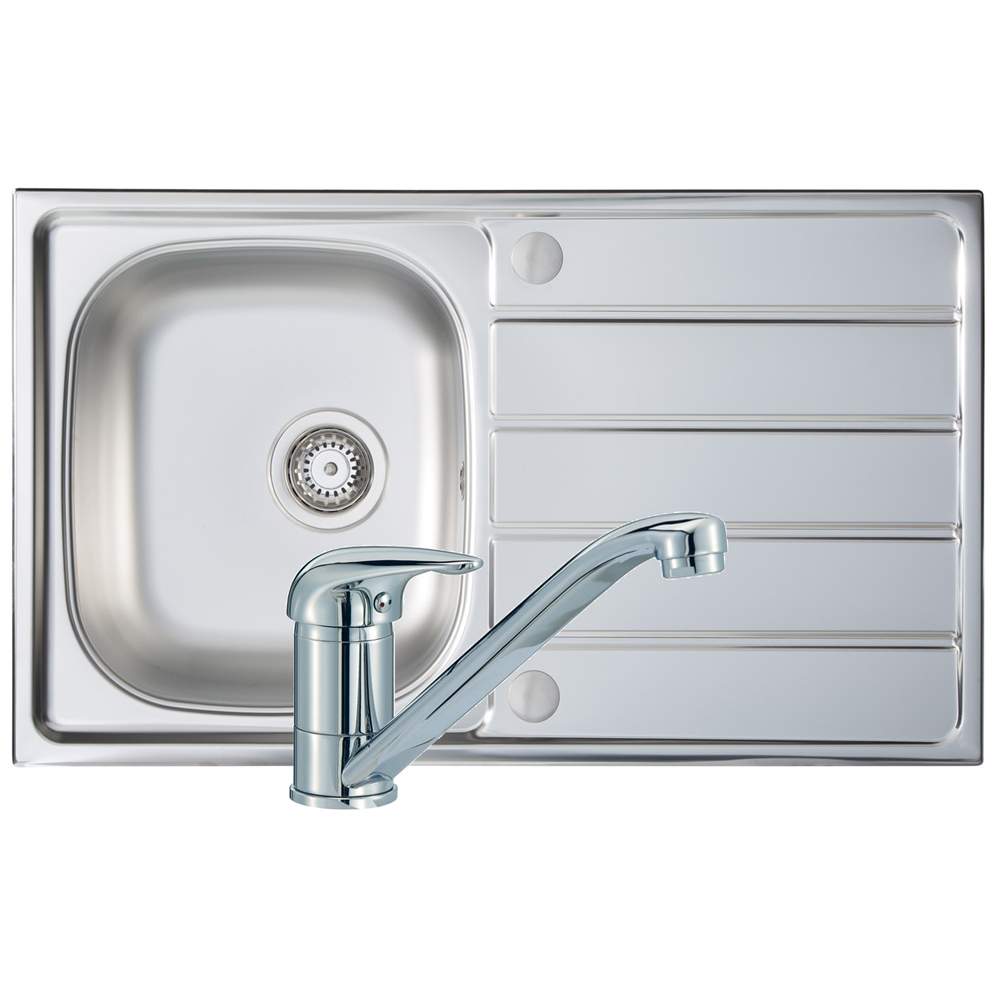 Prima 1 Bowl 800 x 500mm Stainless Steel Sink & Single Lever Tap Pack