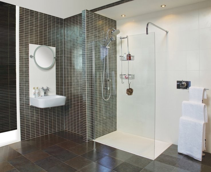Reduced Height Collage Wetroom Glass Screen - 1200mm - Roman