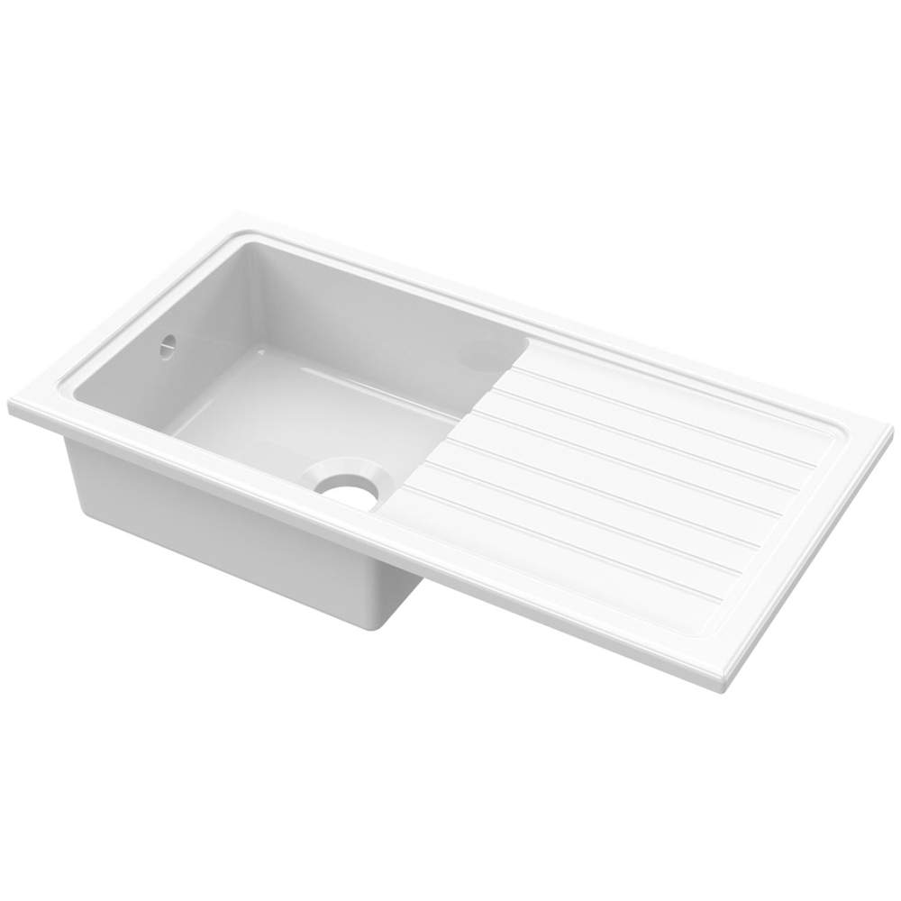 NUIE Fireclay Single Bowl Counter Top Sink 1010 x 525mm