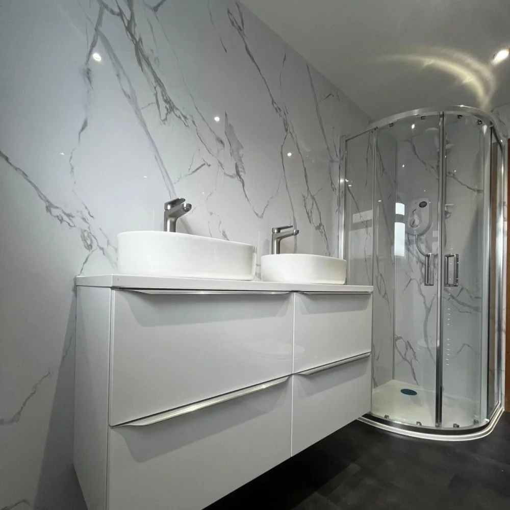Carrara Marble Gloss SOLIDboard 1000mm Waterproof Wall Panels